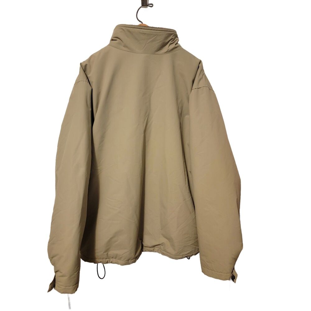 Lands End Jacket Men’s Large Khaki Tan Beige Fleece Lined